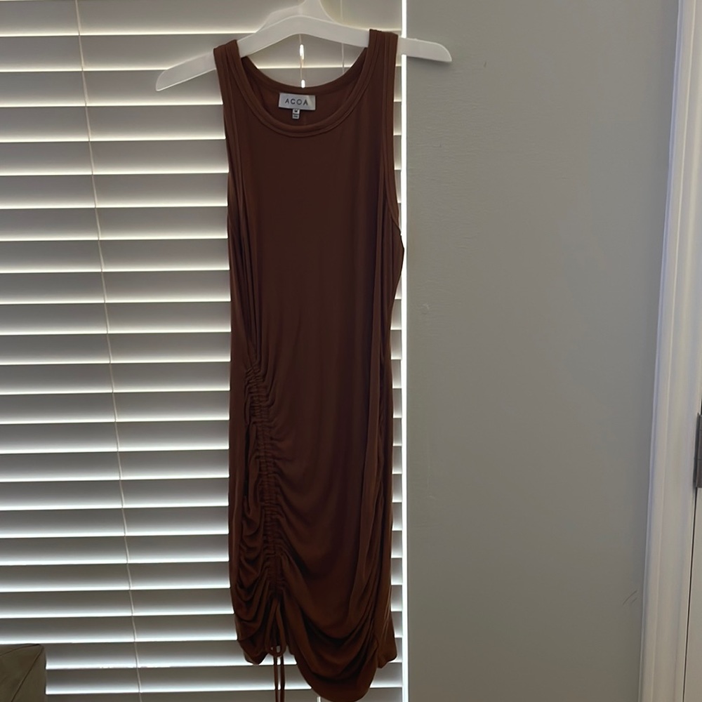 Queenie Ruched Knit Tank Dress from Vici boutique